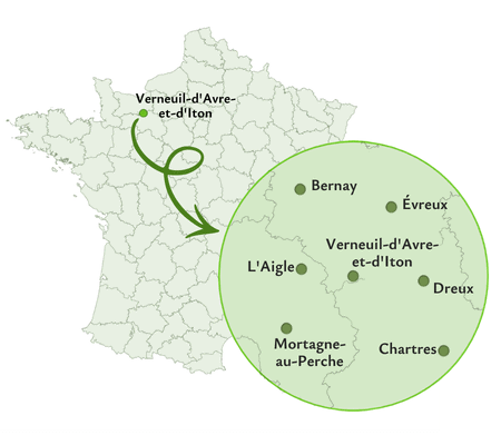 Zone d'intervention autour de Verneuil-d'Avre-et-d'Iton
